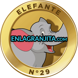 Animalito Elefante utilizado en los resultados de los sorteos de la Lotería La Granjita